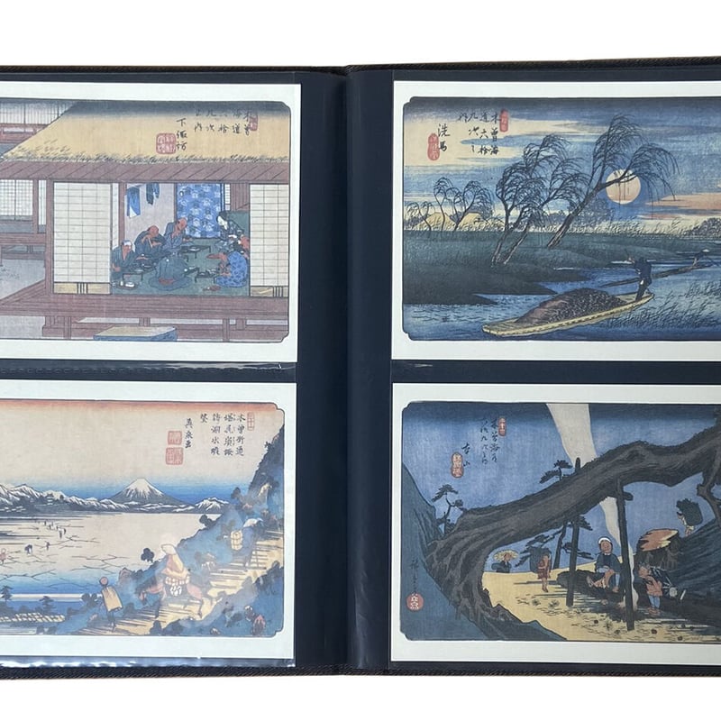 木曽海道絵はがきセット（全71枚）（専用ホルダー付き） | 中山道広重