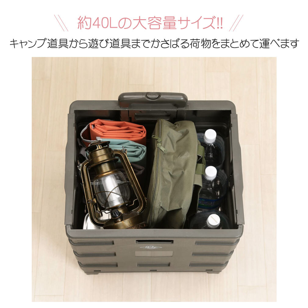 ファンシー] bzl-20 キャリーカート 折りたたみ ふた付き 軽量 幅45cm