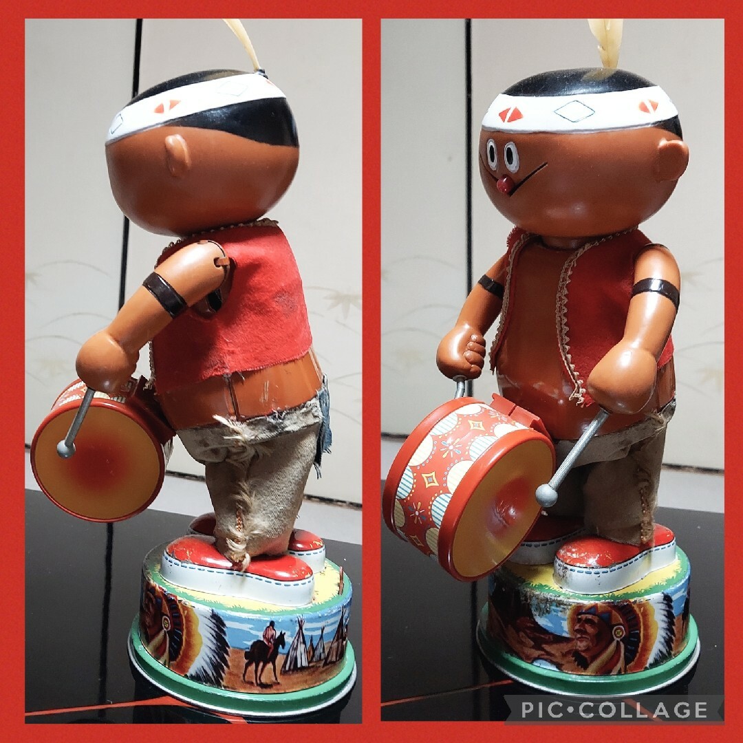 野村トーイ 1960年代 ブリキ インディアン シスコーン坊や 32cm