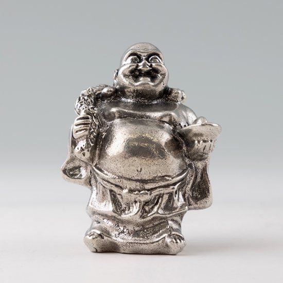 錫 置物 七福神 布袋様 黒漆加工 [No.194-3]｜薩摩錫器工芸館