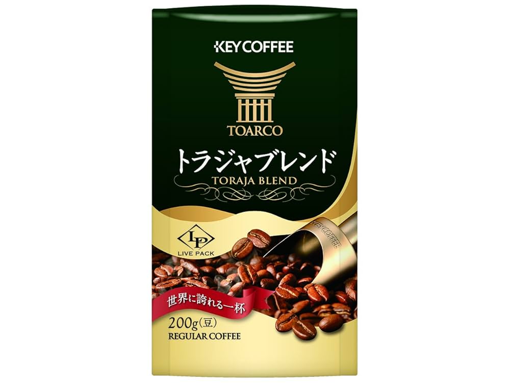 キーコーヒー トアルコトラジャコーヒー豆200g入り×4袋 キーコーヒー