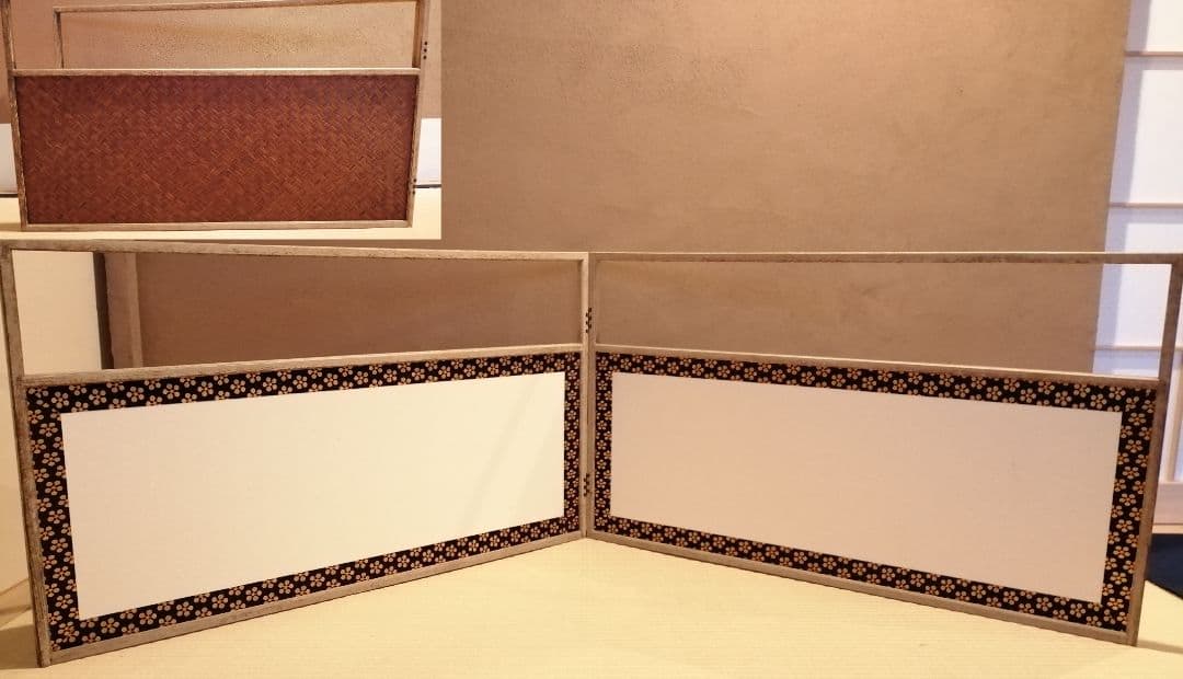 【茶道具】利休梅紋網代風炉先屏風　風炉先　風炉先221 茶道具】利休梅紋網代風炉先屏風 風炉先 風炉先221