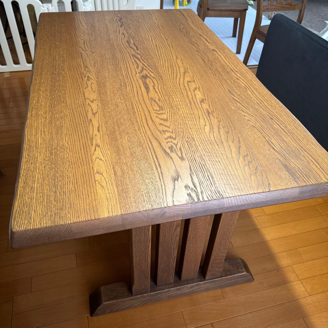 ダイニングテーブル　オーク無垢　一枚板