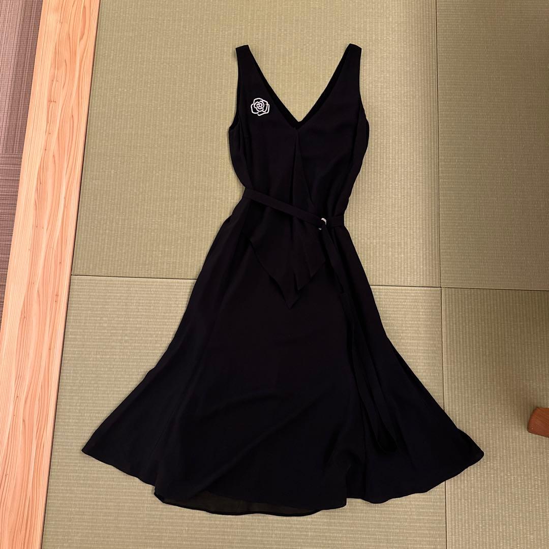 MaxMara ブラック　シルク　ドレス パッジ] ピュア シルク ジョーゼット ドレス, black | Max Mara