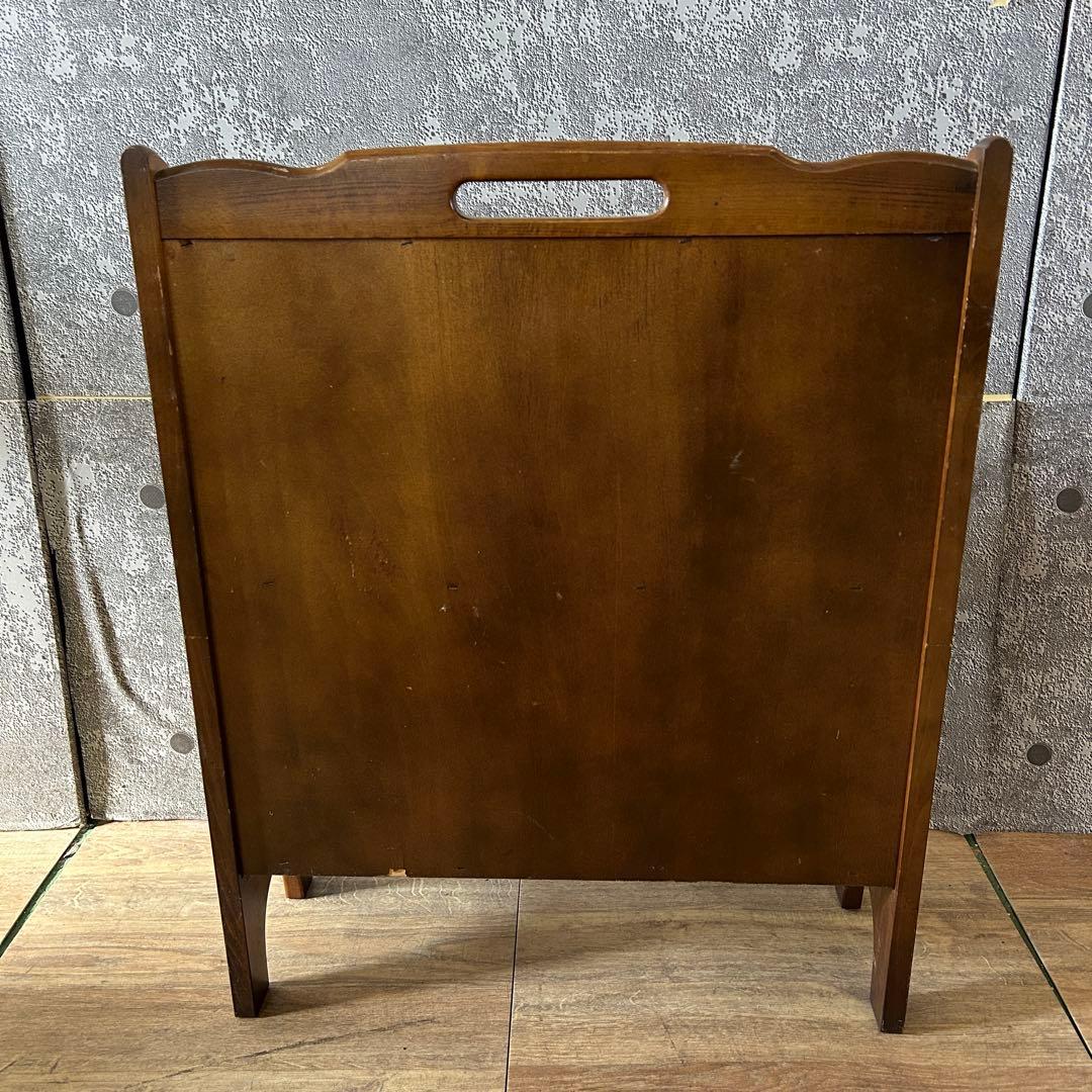 ꧁カリモク家具 karimoku꧂オールドカリモクマガジンラック 籐 ラタン