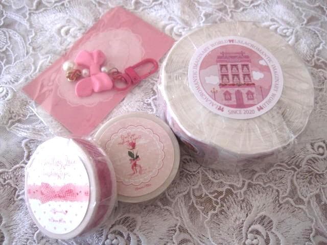 アロマンティック3点♡LALACROMANTICロールシール＆レースと薔薇マステ アロマンティック3点♡LALACROMANTICロールシール＆レースと薔薇マステ