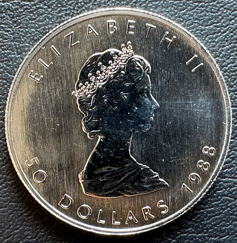 メイプルリーフ プラチナ貨 1988年 1オンス エリザベス女王 カナダ王室